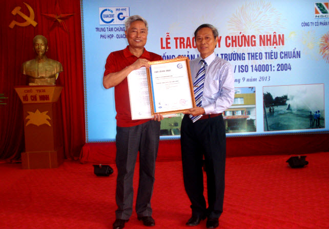 Công ty Cổ phần Ngân Sơn nhận Giấy chứng nhận Tiêu chuẩn chất lượng Môi trường TCVN 14001